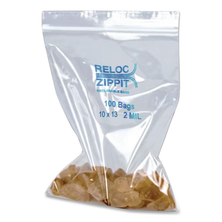 Zippit Resealable Bags, 2 mil, 10" x 13", Clear, 1,000/Carton