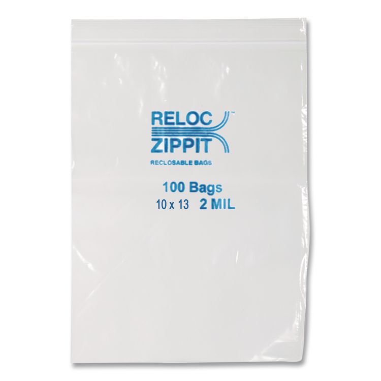 Zippit Resealable Bags, 2 mil, 10" x 13", Clear, 1,000/Carton