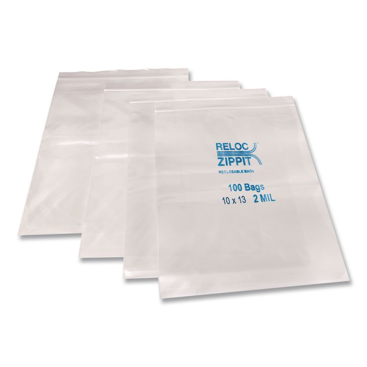 Zippit Resealable Bags, 2 mil, 10" x 13", Clear, 1,000/Carton