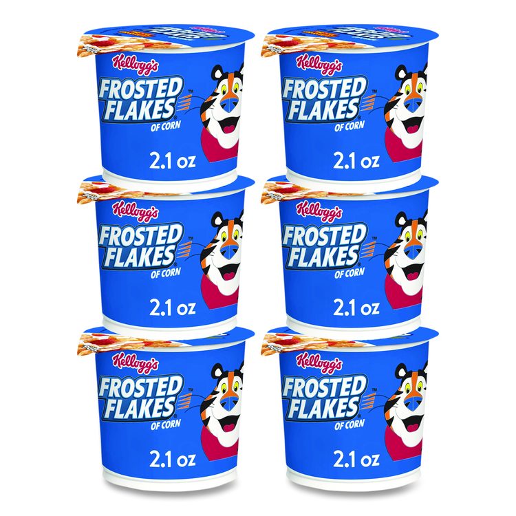 Breakfast Cereal, Frosted Flakes, Single-Serve 2.1 oz Cup, 6/Box