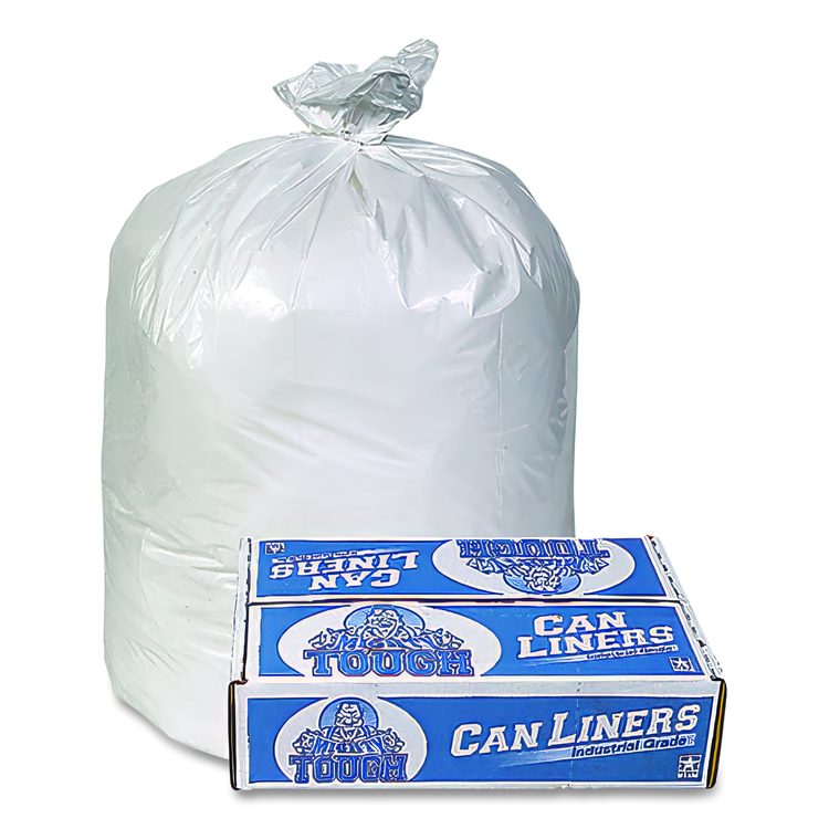 Linear Low Density Can Liners, 30 gal, 0.75 mil, 30" x 36", White, Interleaved Roll, 200/Carton