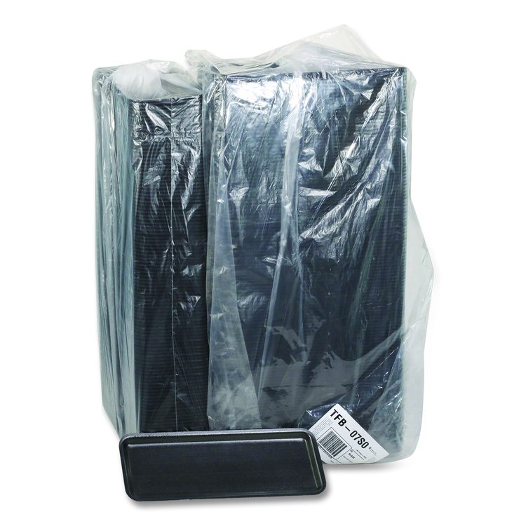 Supermarket Tray, #7S, 14.62 x 5.62 x 0.67, Black, Foam, 250/Carton
