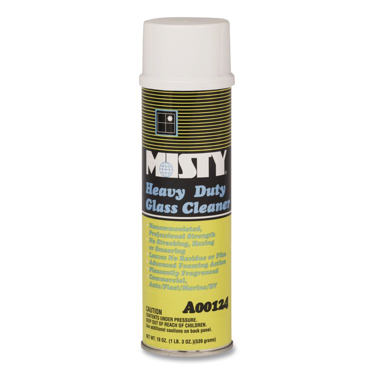 Heavy-Duty Glass Cleaner, 19 oz Aerosol Spray, 12/Carton