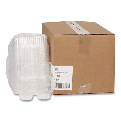 ClearView Bakery Cupcake Container, 2 Compartments, 6.75 x 4 x 4, Clear, Plastic, 100/Carton