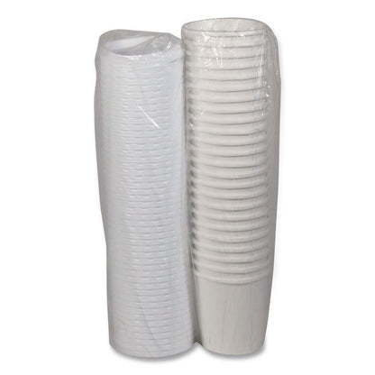 Paper Round Food Container and Lid Combo, 16 oz, 38" Diameter x 3.9" h, White, 250/Carton