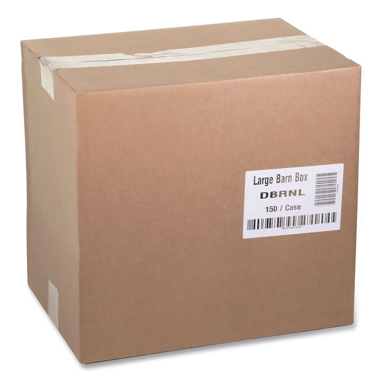 Paperboard Barn Box with Handle, 9 x 5.9 x 3.1, Basketweave, Paper, 150/Carton