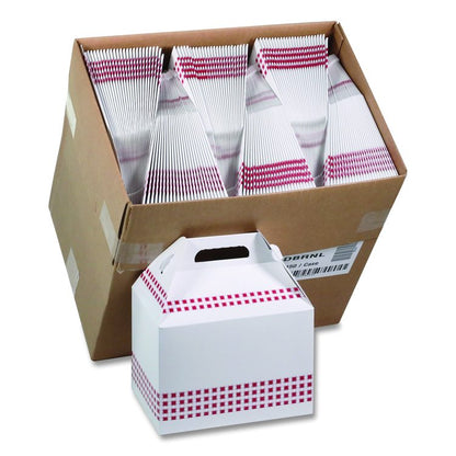 Paperboard Barn Box with Handle, 9 x 5.9 x 3.1, Basketweave, Paper, 150/Carton