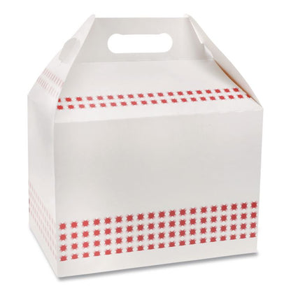 Paperboard Barn Box with Handle, 9 x 5.9 x 3.1, Basketweave, Paper, 150/Carton