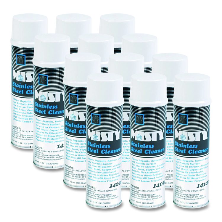 Stainless Steel Cleaner and Polish, 15 oz Aerosol Spray, 12/Carton