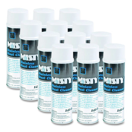Stainless Steel Cleaner and Polish, 15 oz Aerosol Spray, 12/Carton