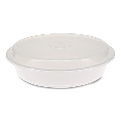 Newspring VERSAtainer Microwavable Containers, 48 oz, 9.5 x 9.5 x 2.4, White/Clear, Plastic, 150/Carton