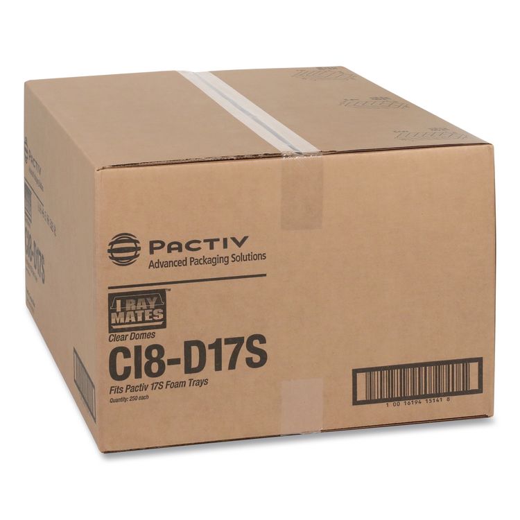 OPS Dome-Style Lid, 17S Deep Dome, 8.3 x 4.8 x 2.1, Clear, Plastic, 250/Carton
