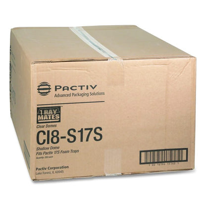 OPS Dome-Style Lid, 17S Shallow Dome, 8.3 x 4.8 x 1.5, Clear, Plastic, 252/Carton