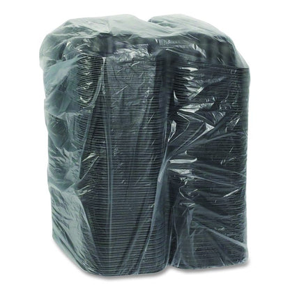 EarthChoice SmartLock Microwavable MFPP Hinged Lid Container, 9 x 6 x 3, Black, Plastic, 270/Carton