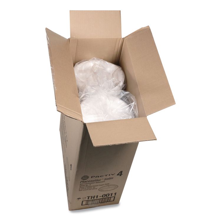 Placesetter Satin Non-Laminated Foam Dinnerware, 3-Compartment Plate, 9" dia, White, 500/Carton