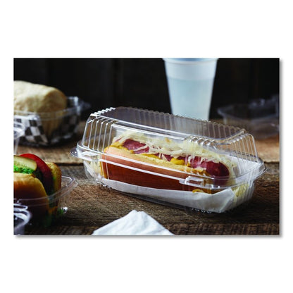 ClearView SmartLock Hinged Lid Container, 23 oz, 8.5 x 4 x 2.5, Clear, Plastic, 250/Carton