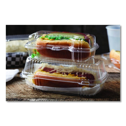 ClearView SmartLock Hinged Lid Container, 23 oz, 8.5 x 4 x 2.5, Clear, Plastic, 250/Carton