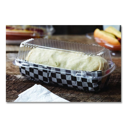 ClearView SmartLock Hinged Lid Container, Hoagie Container, 27 oz, 9.3 x 4.5 x 3, Clear, Plastic, 250/Carton