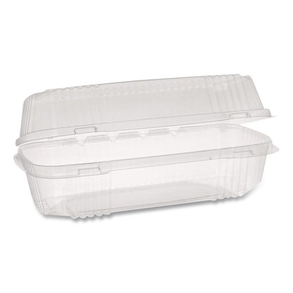 ClearView SmartLock Hinged Lid Container, Hoagie Container, 27 oz, 9.3 x 4.5 x 3, Clear, Plastic, 250/Carton