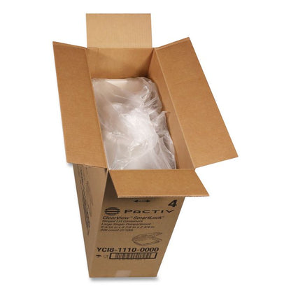 ClearView SmartLock Hinged Lid Container, 9.22 x 8.88 x 2.91, Clear, Plastic, 200/Carton