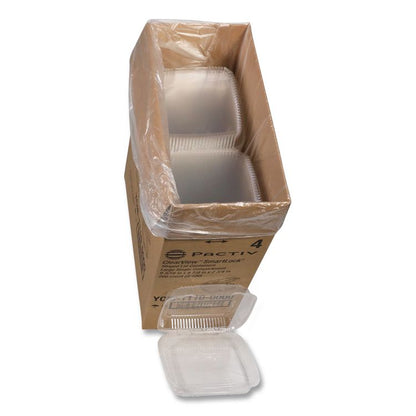 ClearView SmartLock Hinged Lid Container, 9.22 x 8.88 x 2.91, Clear, Plastic, 200/Carton