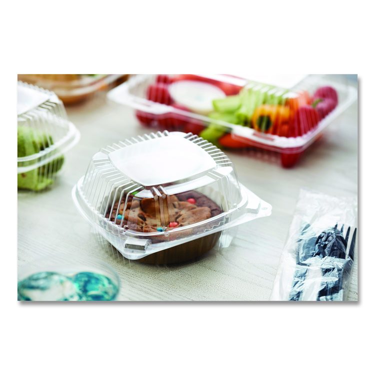 ClearView SmartLock Hinged Lid Container, 20 oz, 5.8 x 6 x 3, Clear, Plastic, 500/Carton