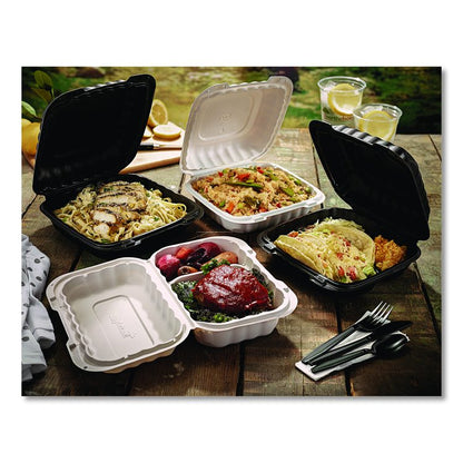EarthChoice SmartLock Microwavable MFPP Hinged Lid Container, 9 x 9 x 3.1, White, Plastic, 120/Carton