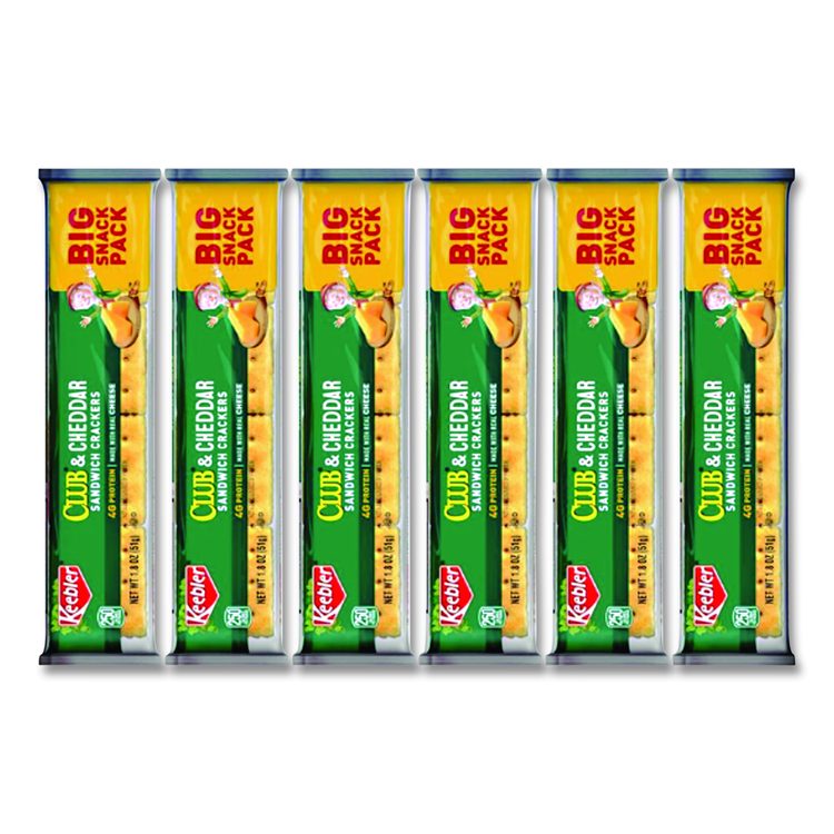 Sandwich Cracker, Club and Cheddar, 8 Cracker Snack Pack, 12/Box