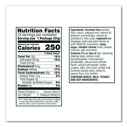 Sandwich Cracker, Club and Cheddar, 8 Cracker Snack Pack, 12/Box