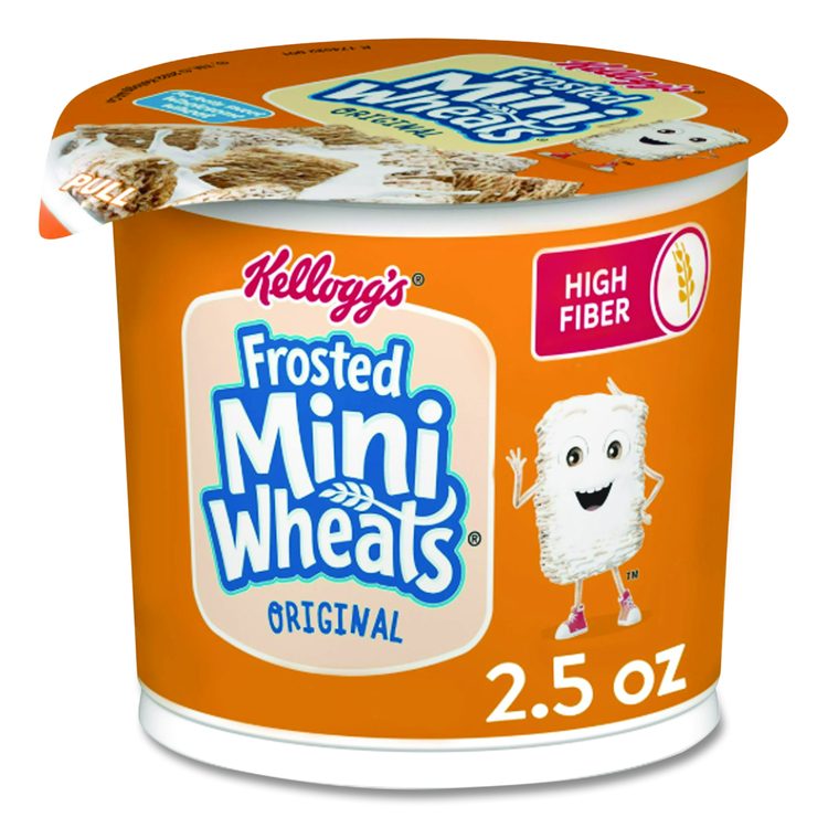 Breakfast Cereal, Frosted Mini Wheats, Single-Serve 2.5 oz Cup, 6/Box
