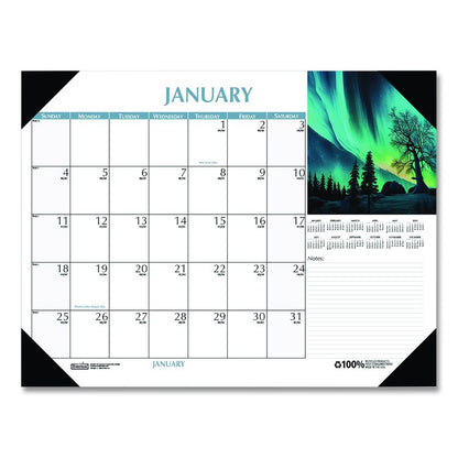 Earthscapes Scenic Desk Pad Calendar, Scenic Photos, 18.5 x 13, White Sheets, Black Binding/Corners,12-Month (Jan-Dec): 2026