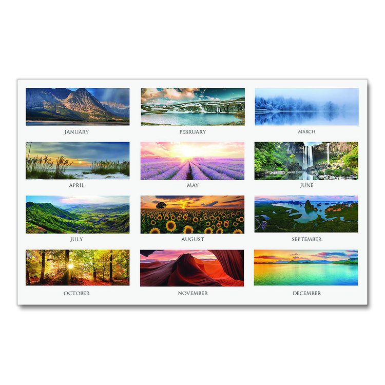 Earthscapes Recycled 3-Month Vertical Wall Calendar, Scenic Photography, 8 x 17, White Sheets, 14-Month: Dec 2025 to Jan 2027