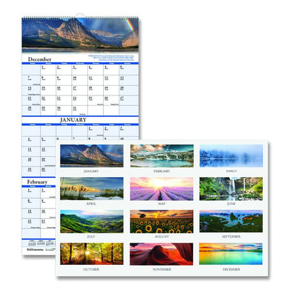 Earthscapes Recycled 3-Month Vertical Wall Calendar, Scenic Landscape Photography, 12.25 x 26, 14-Month: Dec 2025 to Jan 2027