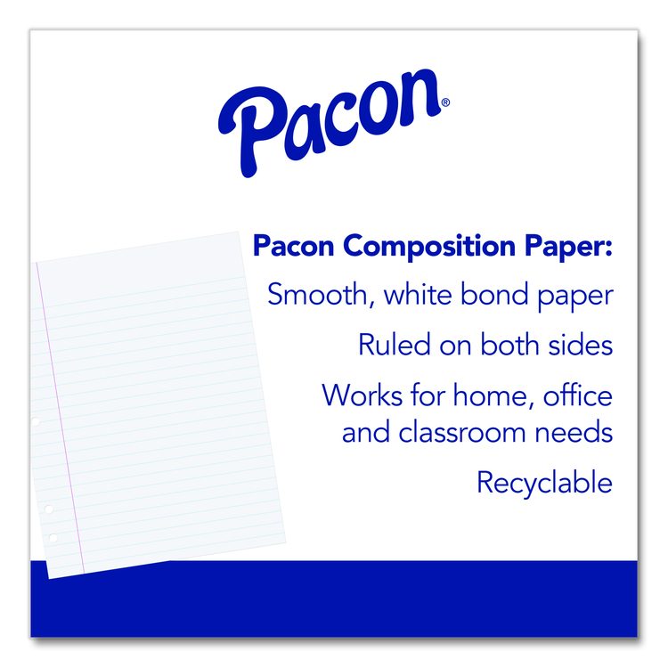 Composition Paper, 5-Hole, 8 x 10.5, Wide/Legal Rule, 500/Pack