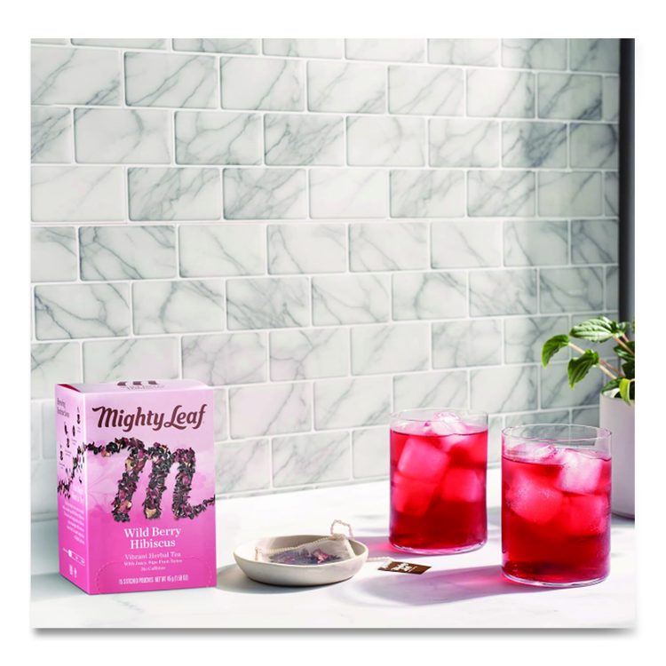 Whole Leaf Tea Pouches, Wild Berry Hibiscus, 15/Box