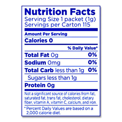 Zero Calorie Sweetener, 1 g Packet, 115/Box