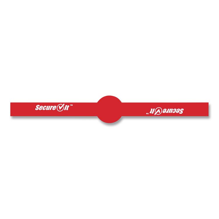 SecureIT Tamper Evident Food Container Seals, 1 x 7, Red, Paper, 250/Roll, 2 Rolls/Pack