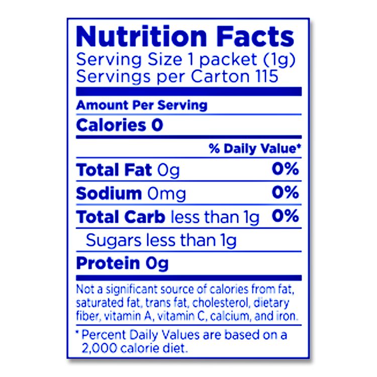 Zero Calorie Sweetener, 0.04 oz Packet, 500/Box
