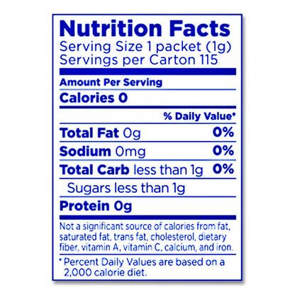 Zero Calorie Sweetener, 0.04 oz Packet, 500/Box