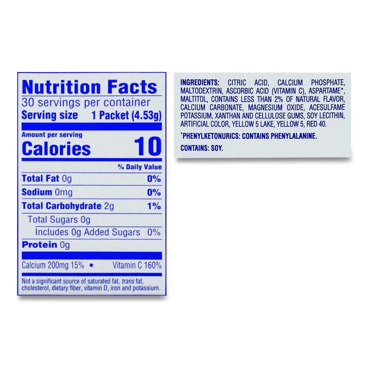 On the Go, Sunrise Orange, 0.16 oz Packets, Yields 20 oz per Packet, 30/Box