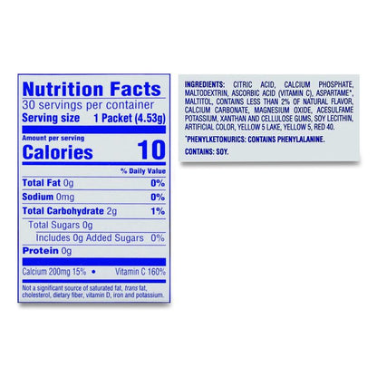 On the Go, Sunrise Orange, 0.16 oz Packets, Yields 20 oz per Packet, 30/Box