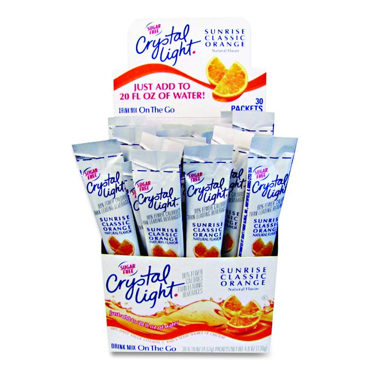 On the Go, Sunrise Orange, 0.16 oz Packets, Yields 20 oz per Packet, 30/Box