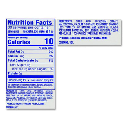 On the Go, Raspberry Lemonade, 0.16 oz Packets, Yields 20 oz per Packet, 30/Box