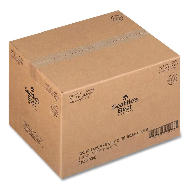 Premeasured Coffee Packs, 6th Avenue Bistro, 2.1 oz Packet, 72/Carton