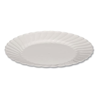 Classicware Plastic Dinnerware, Plates, 9" dia, White, 12/Bag, 15 Bags/Carton
