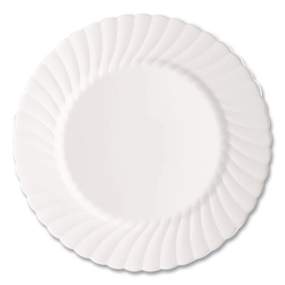 Classicware Plastic Dinnerware, Plates, 9" dia, White, 12/Bag, 15 Bags/Carton