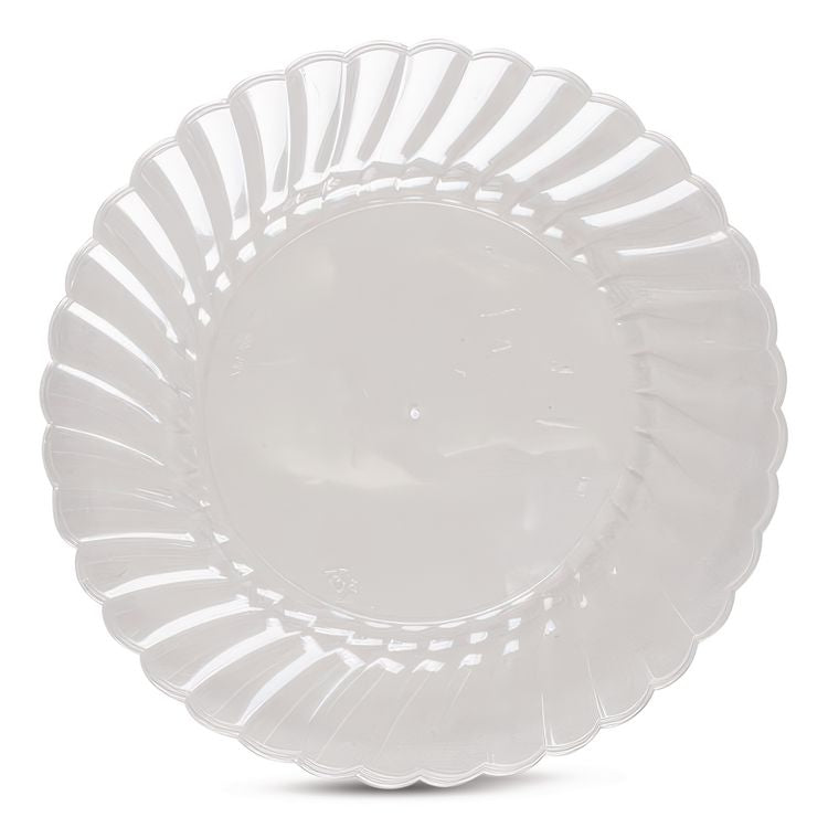 Classicware Plastic Plates, 9" dia, Clear, 12/Pack, 15 Packs/Carton