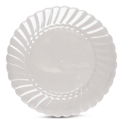 Classicware Plastic Plates, 9" dia, Clear, 12/Pack, 15 Packs/Carton