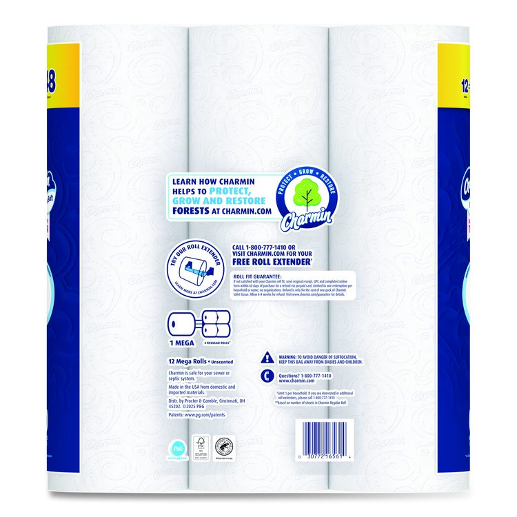 Ultra Soft Bathroom Tissue, Mega Roll, Septic Safe, 2-Ply, White, 208 Sheets/Roll, 12 Rolls/Pack