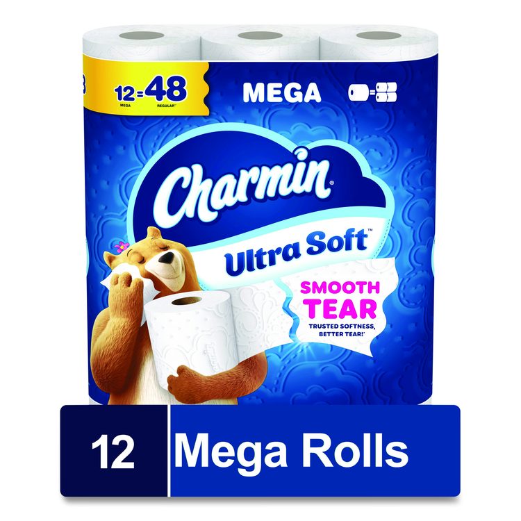 Ultra Soft Bathroom Tissue, Mega Roll, Septic Safe, 2-Ply, White, 208 Sheets/Roll, 12 Rolls/Pack, 5 Packs/Carton